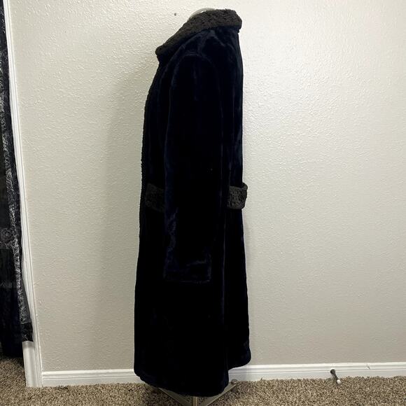 Fingerhut Fashions Faux Fur Mob Wife Witchy Whimsigoth Luxury Black Trench Coat - Picture 13 of 16